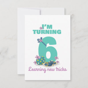 I'm turning 6 Happy Birthday card for kids