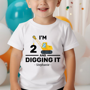 I'm Two And Digging It 2nd Birthday Boy 2 Year Old Toddler T-Shirt