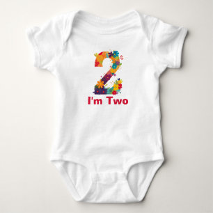 I'm Two Girl 2nd Birthday Party-Personalizable Baby Bodysuit