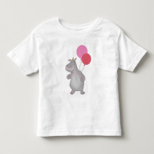 I'm Two Hippo with Balloons Toddler T-Shirt