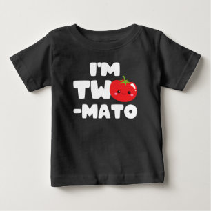 I'm Two-mato 2nd Birthday Tomato Fruit Puns  Baby T-Shirt