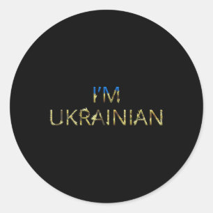 I'm Ukrainian Ukraine Sunflower Retro Ukrainian Classic Round Sticker