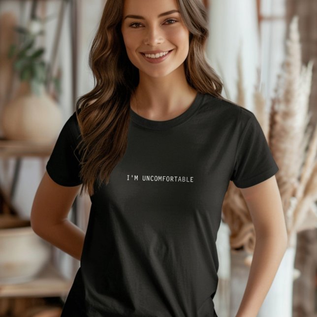 I'm Uncomfortable Tee, Minimalist Social Anxiety T-Shirt (Creator Uploaded)