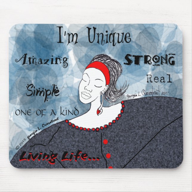 I'm Unique, amazing, strong,simple Mouse Mat (Front)
