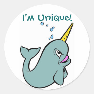 I'm Unique! (Narwhal) Classic Round Sticker