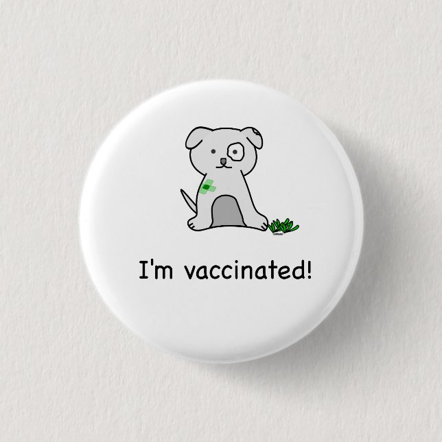 I'm vaccinated! 3 cm round badge (Front)