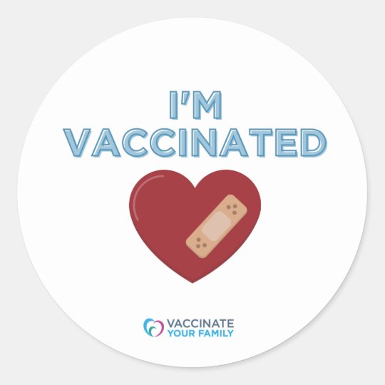 I'm Vaccinated Classic Round Sticker | Zazzle.co.uk