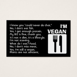 I'm Vegan: Answers