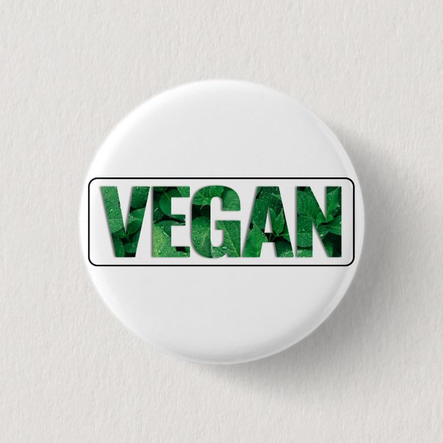 I'm Vegan, Typographic Design 3 Cm Round Badge (Front)