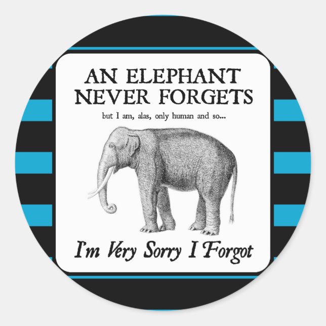 I'm Very Sorry I Forgot Classic Round Sticker (Front)