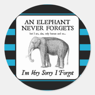 I'm Very Sorry I Forgot Classic Round Sticker