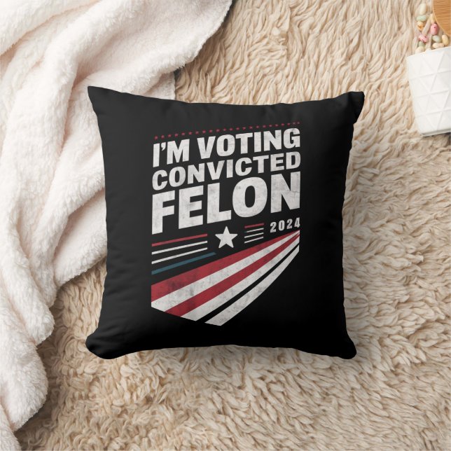 I'm Voting Convicted Felon 2024 Trump  Cushion (Blanket)