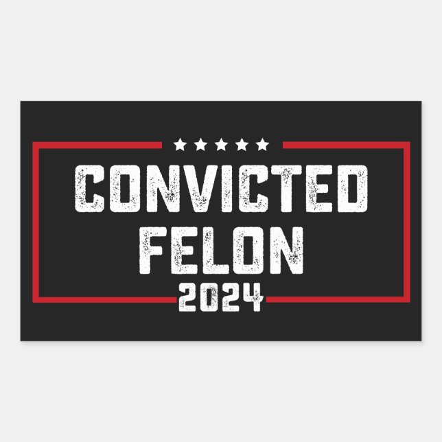 I'm Voting For The Convicted Felon Pro Trump 2024 Rectangular Sticker (Front)