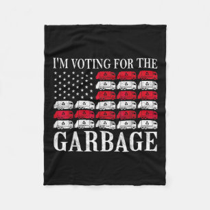 I'm Voting For The Garbage Trump 2024 Proud To Be Fleece Blanket