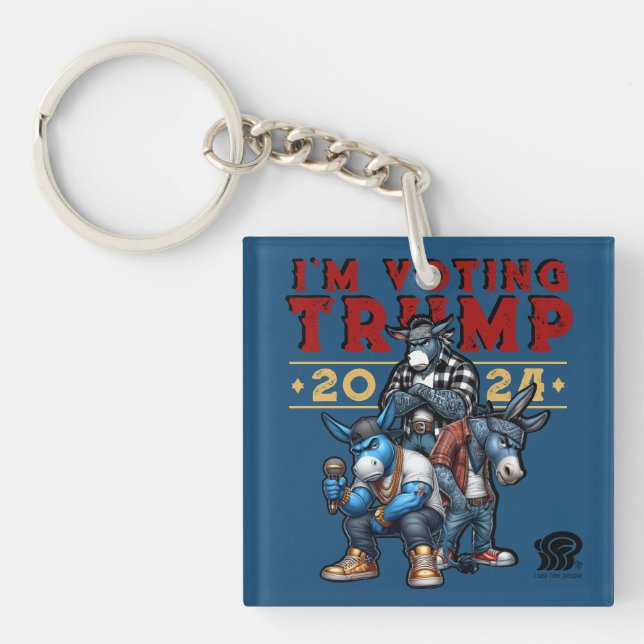 I'M VOTING for TRUMP 2024 Key Ring (Front)