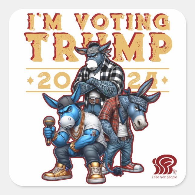 I'M VOTING for TRUMP 2024 Square Sticker (Front)