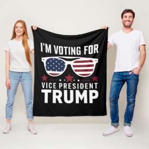 I'm Voting For Vice President Trump 2024 Election Fleece Blanket