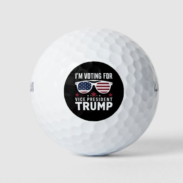 I'm Voting For Vice President Trump 2024 Election Golf Balls (Front)