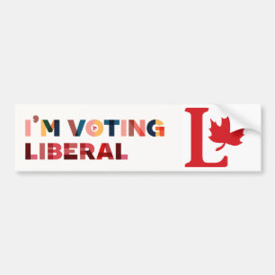 'I'm Voting Liberal' Political Bumper Sticker