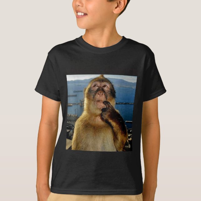 I'm Wait Goated Thinking Monkey Meme T-Shirt (Front)