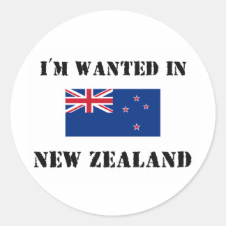 I'm Wanted In New Zealand Classic Round Sticker