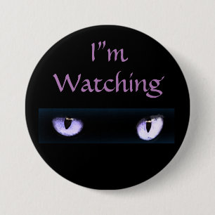 I'm Watching Purple Cat Eyes 7.5 Cm Round Badge