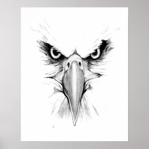 I'm Watching You. Eagle Headface Tattoo Poster