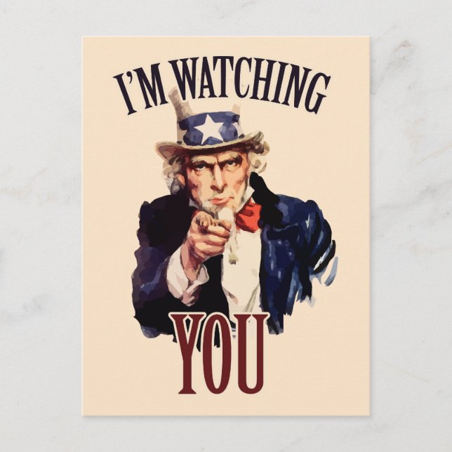I'm watching YOU Postcard (Front)