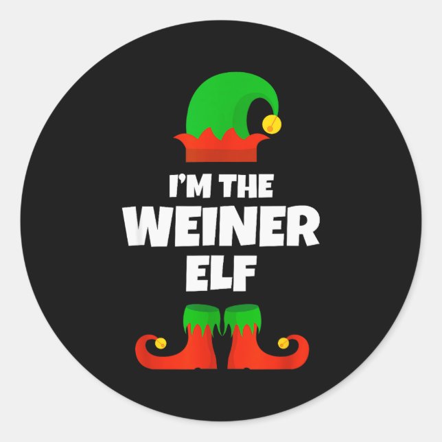 I'm Weiner Elf Family Pajama Christmas Dachshund D Classic Round Sticker (Front)