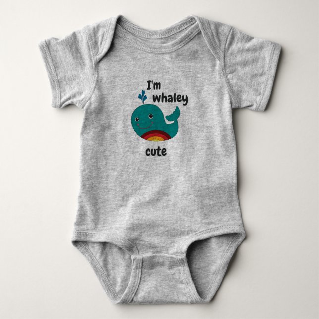 I'm Whaley Cute - Grey Baby Bodysuit (Front)