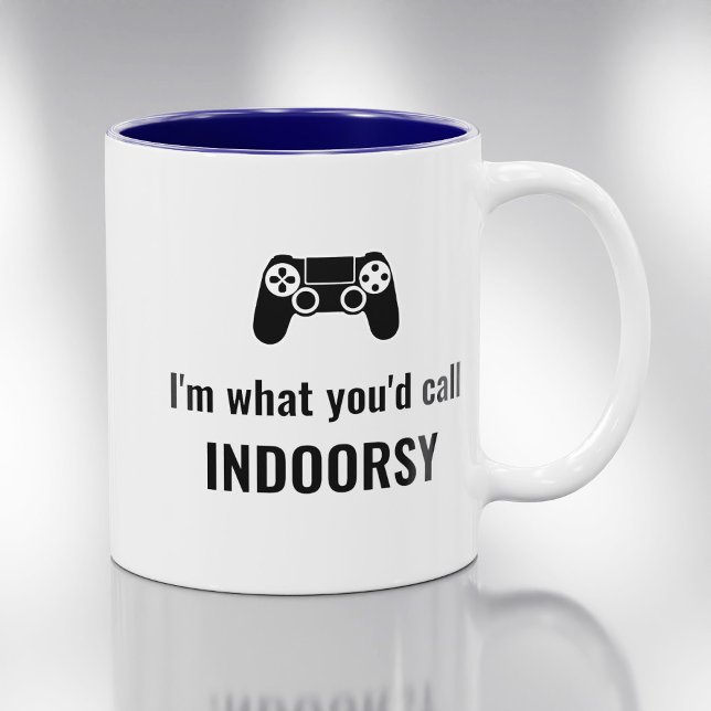 I'm What You'd Call Indoorsy Customisable Gamer Two-Tone Coffee Mug (Creator Uploaded)