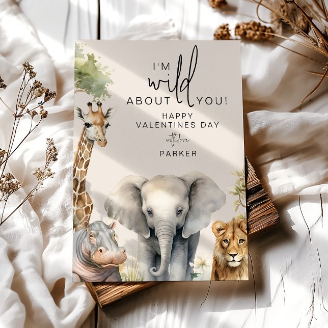 I'm Wild About You Animal Valentines Day Holiday Card (Creator Uploaded)