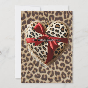 I'm Wild About You Leopard Print Valentine's Day Holiday Card