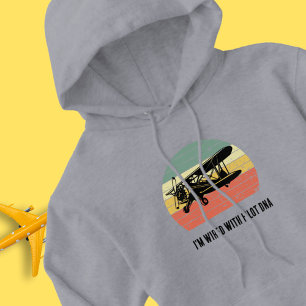 I'm wired with Pilot DNA Typography,Retro,Aviation Hoodie