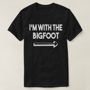 I'm With Bigfoot Easy Halloween Matching Couples T-Shirt