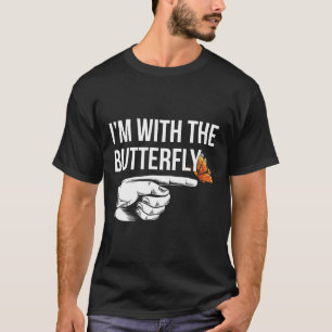 I'm With Butterfly Party Matching Couples Hallowee T-Shirt