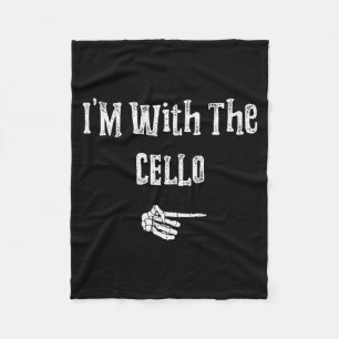 I'm With Cello Halloween Costume Funny Couples Mat Fleece Blanket