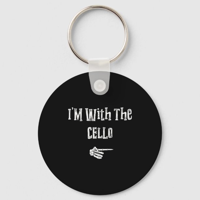 I'm With Cello Halloween Costume Funny Couples Mat Key Ring (Front)