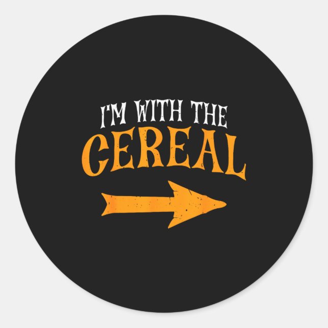 I'm With Cereal Halloween Costume Funny Couples Ce Classic Round Sticker (Front)