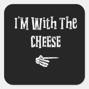 Im With Cheese Halloween Costume Funny Couples Square Sticker