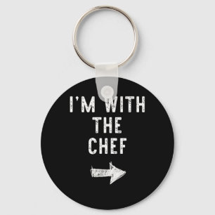 Im With Chef Funny Halloween Couple Costume Key Ring