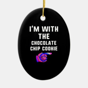 Im With Chocolate Chip Cookie Tie Dye Products Ceramic Tree Decoration