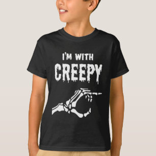 I'm With Creepy Skeleton Hand Halloween T-Shirt