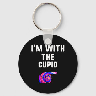I'm With Cupid Tie Dye Halloween Matching Couple C Key Ring