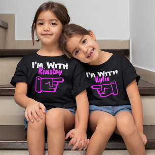 I'm With Custom Name Hand Pointing Right Besties T-Shirt