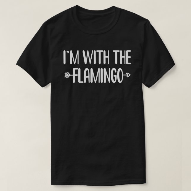 I'm With Flamingo Easy Halloween Matching Couples T-Shirt (Design Front)