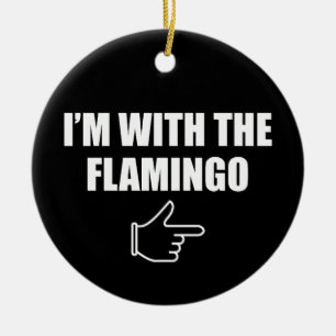 I'm With Flamingo Halloween Costume Matching Flami Ceramic Tree Decoration