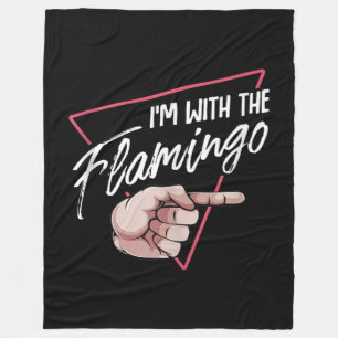 Im With Flamingo Halloween Matching Couple Costume Fleece Blanket