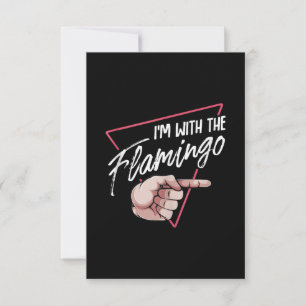 Im With Flamingo Halloween Matching Couple Costume RSVP Card