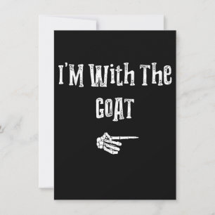 I'm With Goat Halloween Costume Funny Couples Invitation